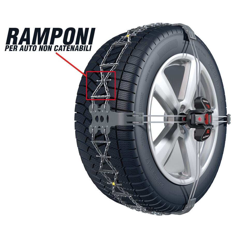 Catene Da Neve KAWIN 185/60-14 Omologate V5117 – 9 Mm, Per Auto, Con Valigetta