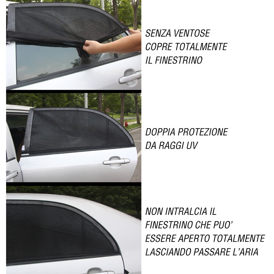Parasole Per Auto Con Ventosa | 2 Pezzi Per Finestrini Anteriori | Protezione UV E Calore | 65x38 Cm - Foto 4