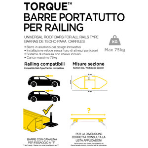 Barre da tetto premontate auto Torque