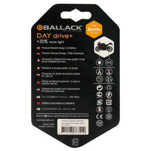 Lampadina moto BAX9S a filamento Day Drive + BAX9S - BALLACK
