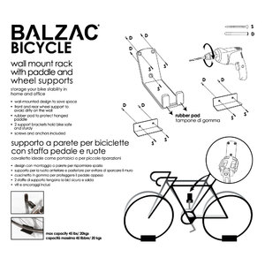 Portabici da muro Aggancio a pedale - BALZAC