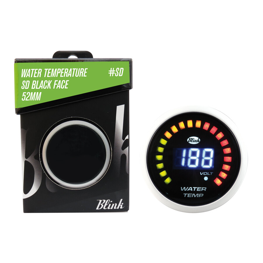 Termometro Acqua Motore Blink 52mm Nero - Analogico Per Auto E Moto | Controllo Temperatura