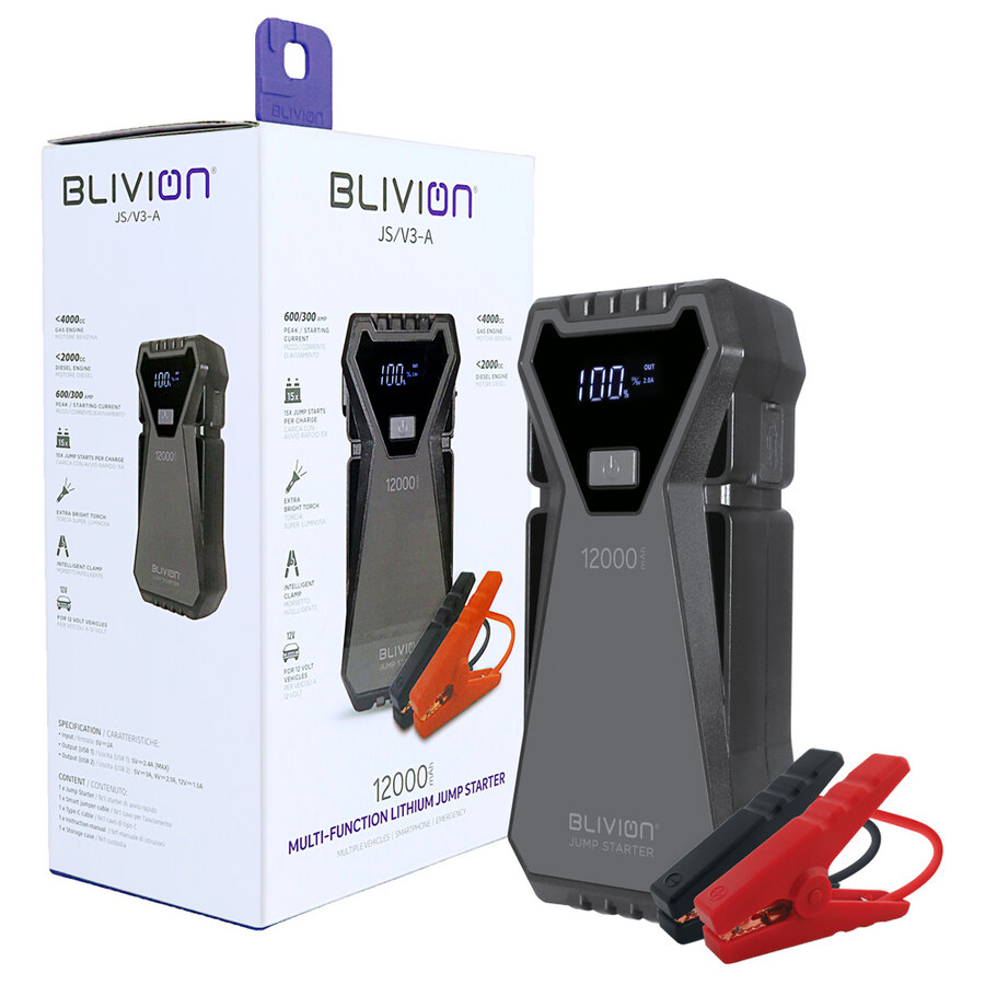 Avviatore con batteria al litio JS/V3-A 12000mAh - BLIVION