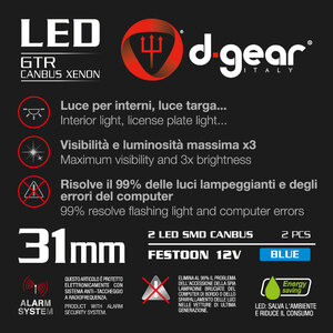 Lampadina a siluro a led GTR- Led Feston SV8,5 Canbus - D-GEAR