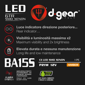 Lampadina BA15S a led GTR - BA15S SMD Led - D-GEAR
