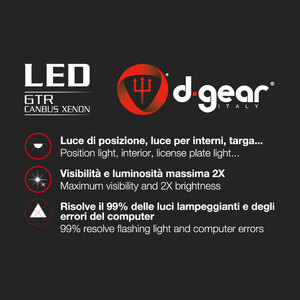 Lampadina BA9S a led GTR - BA9S Canbus SMD Led - D-GEAR