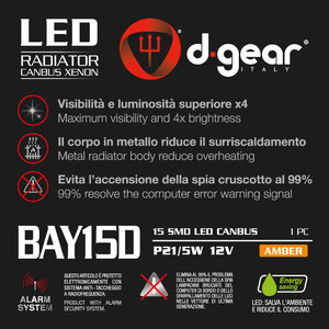 Lampadina BAW15D a led BAU15D Led Radiator Canbus Xenon - D-GEAR