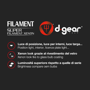 Lampadina T10 a filamento Super - T10 - D-GEAR