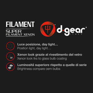 Lampadina T20 a filamento Super - T20 - 2 contatti - D-GEAR