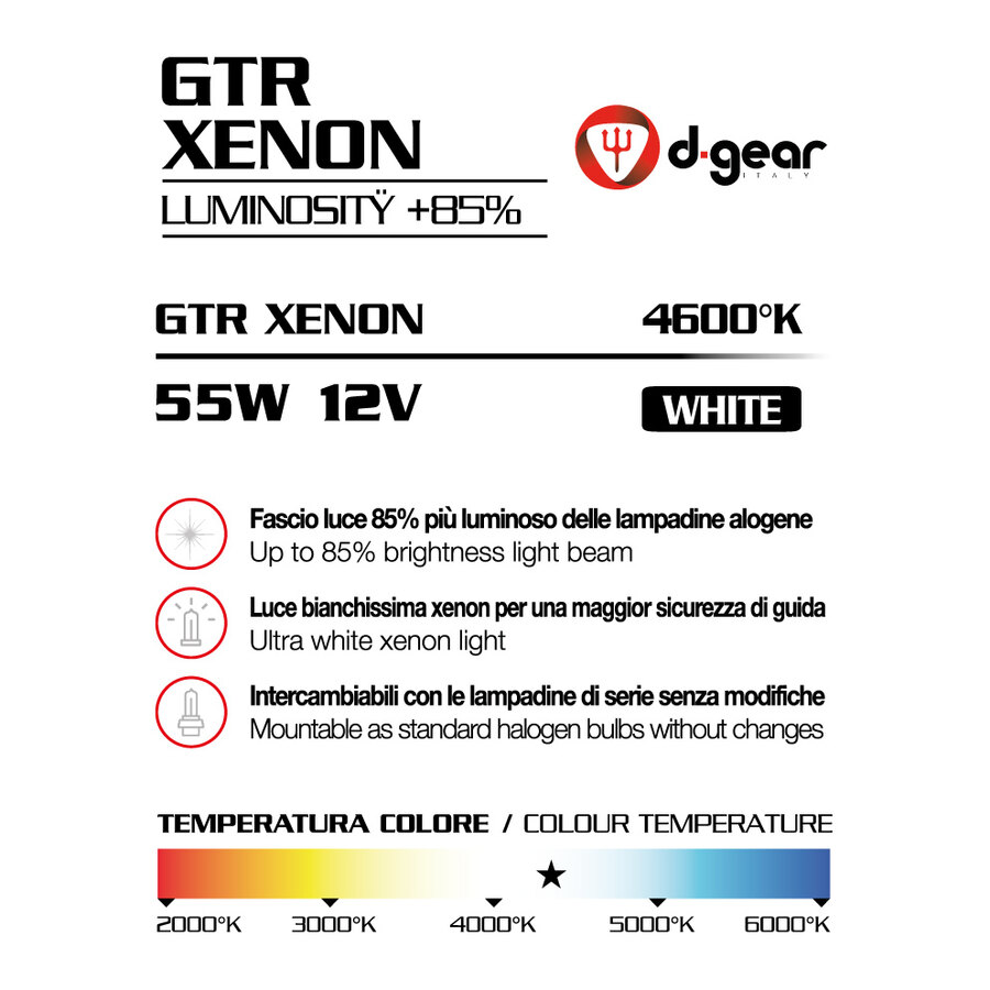 Lampadine Altri Attacchi HIR2 - GTR - Extreme White - D-GEAR