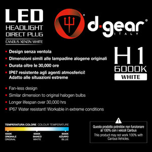 Lampadine H1 N-series Led Headlight Direct Plug - D-GEAR