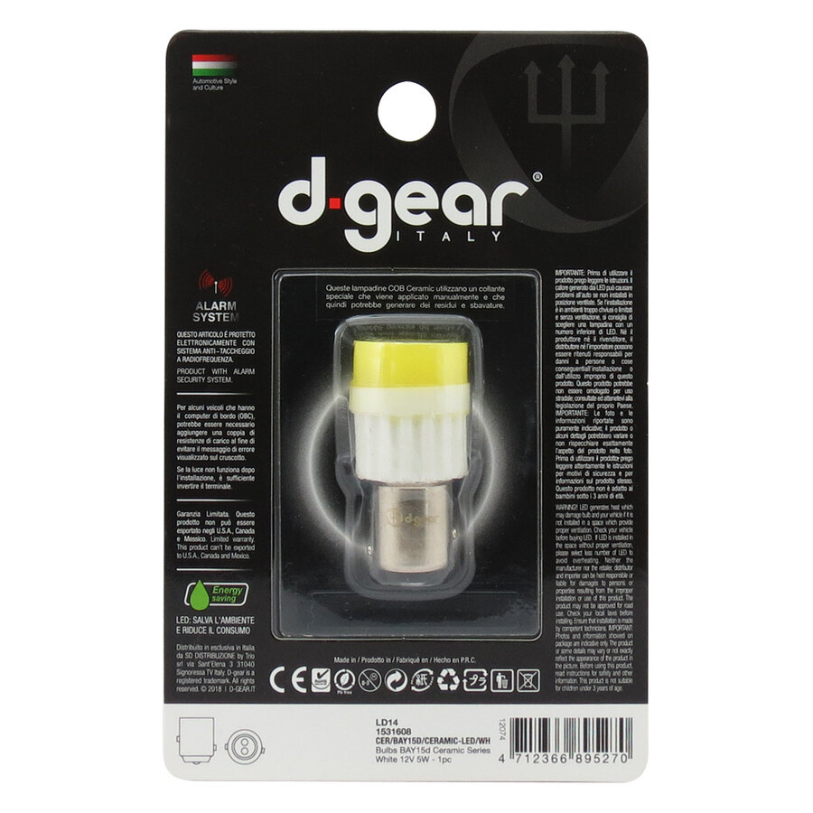 LAMPADINA Auto BAY15D a LED D-GEAR 12V P21//5W LAMPADINA CERAMIC COB