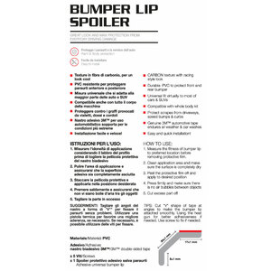 Spoiler adesivo universale Bumper Lip Spoiler Classic Carbon - D-GEAR