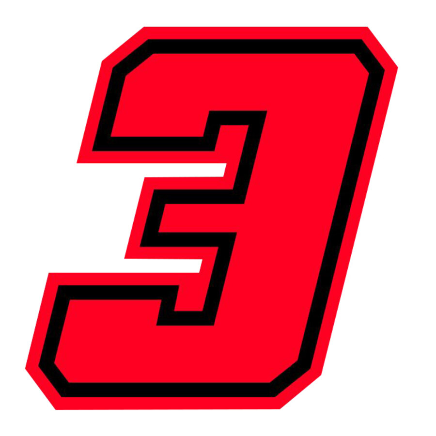 Numeri e lettere adesive Numero gara 3 - GAT