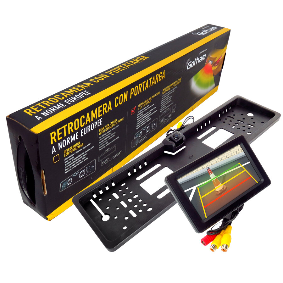 Retrocamere e frontecamere Portatarga con retrocamera e monitor - GOTHAM