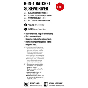 Cacciavite A cricchetto 6 in 1 - GRADO