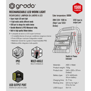 Lampada multiuso Led Cob 1500lm - GRADO