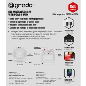 Lampada multiuso Ricaricabile - GRADO