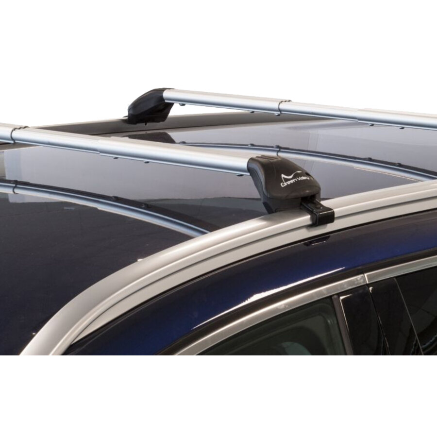 Barre Portatutto Green Valley Per Tetto Auto Con Antifurto - Regolabili 80-110cm Per Rails Integrati - Foto 3