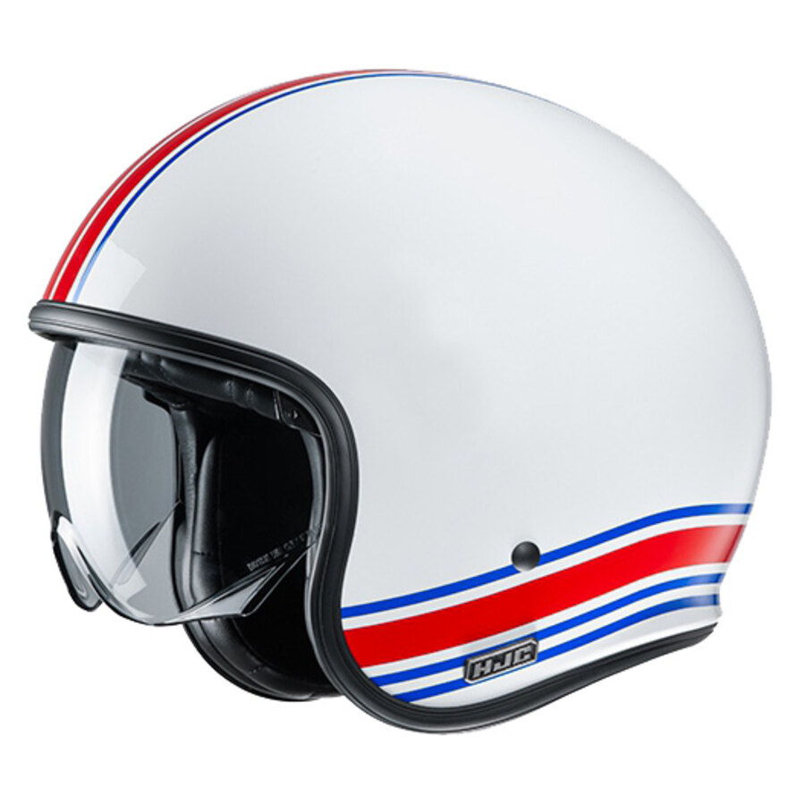 Casco Jet Vintage V30 Senti HJC color Bianco/blu/rosso - Speedup.it