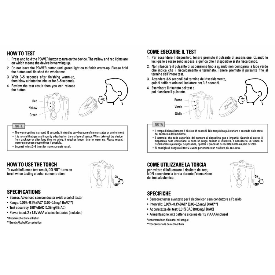 Etilometro Keyring Alcohol Tester - KIKSAFE