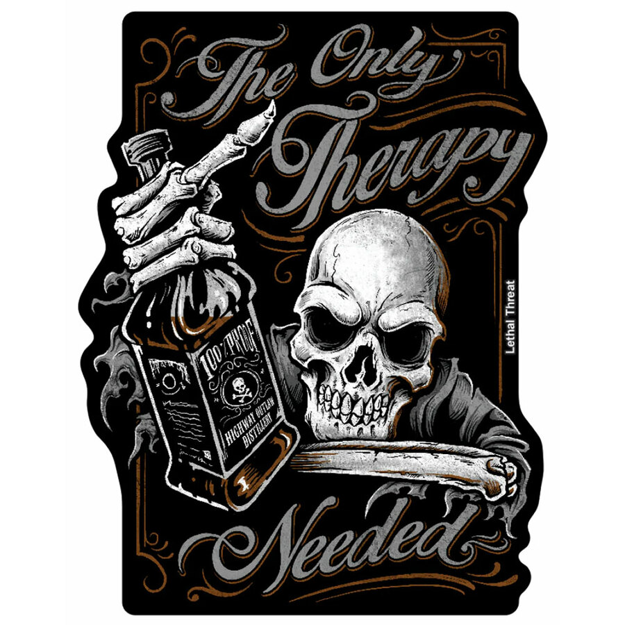 Adesivi Rude & Crude: The Only Therapy Skull - LETHAL THREAT