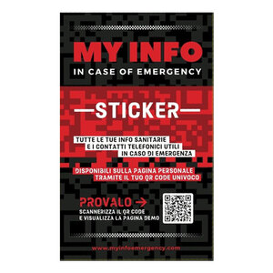 MY INFO - Adesivo emergenza My Info Emergency - MY INFO - Adesivo emergenza