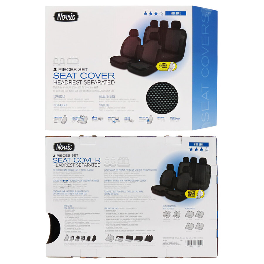 Set di 3 Nero Norris 1512270 Coprisedili