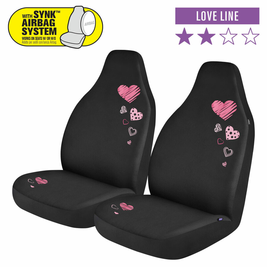 Coprisedili anteriori 2pz Fashion - Love - NORRIS