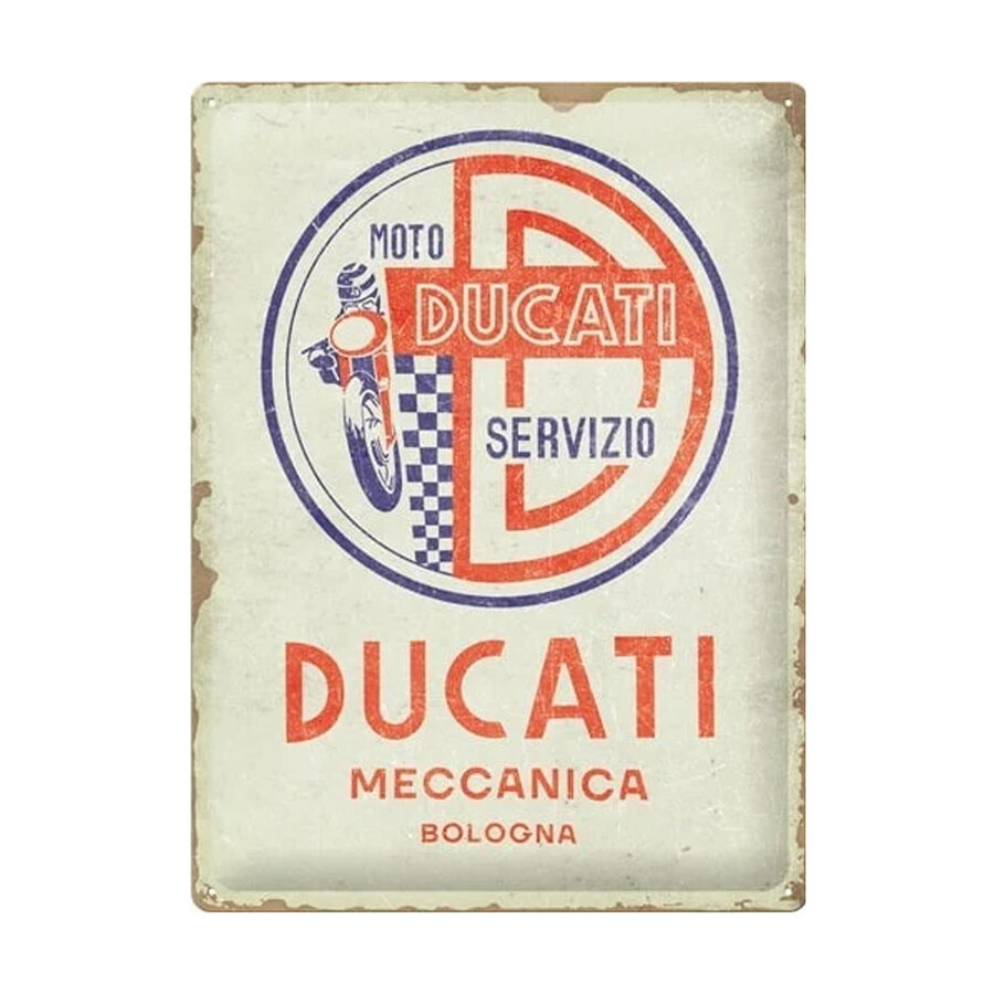 Cartello in latta Ducati Moto Servizio Meccanica - NOSTALGIC ART