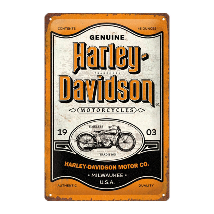 Cartello in latta Harley Davidson - NOSTALGIC ART