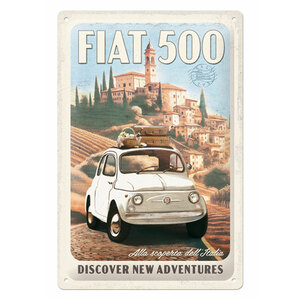 NOSTALGIC ART - Cartello in latta Fiat 500 - NOSTALGIC ART - Cartello in latta
