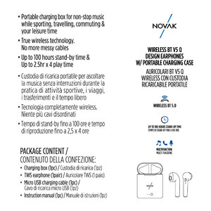Auricolare Bluetooth Wireless BT - NOVAK