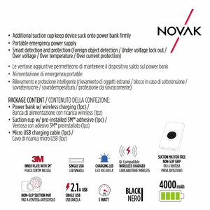 Supporto-caricabatteria wireless - NOVAK