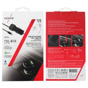 Cavo ricarica 12V + USB Ultra veloce QC3.0 - NOVAK