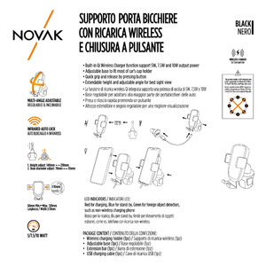 Supporto-caricabatteria wireless Per porta bicchiere - NOVAK