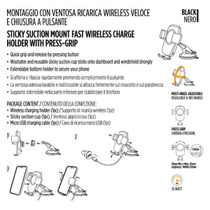 Supporto-caricabatteria wireless Con ventosa - NOVAK