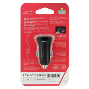 USB da presa accendisigari Ultra Fast USB 3.0 + USB Type C - NOVAK