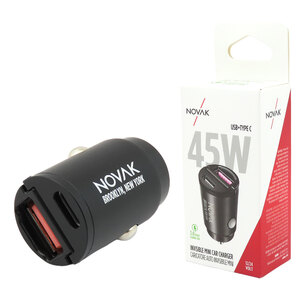 NOVAK - USB da presa accendisigari USB-A + Type-C 45W - NOVAK - USB da presa accendisigari