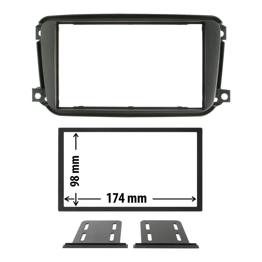 Installazione Mascherina 2 din Smart Smart Two 2010> - PHONOCAR Smart Smart Two 2010 >