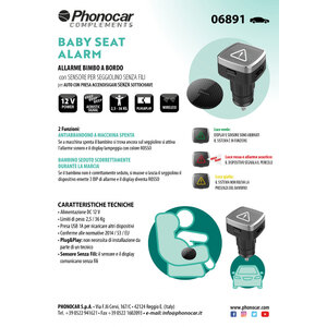 Dispositivo antiabbandono Baby Seat Alarm 06891 - PHONOCAR