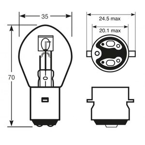 Lampadina moto BA20D a filamento BA20D - RING