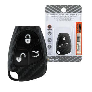 VENZO - Cover chiave Carbon Edition - VENZO Mercedes C Class, CL Class, CLK, CLS, E, G Class, ML Class, S Class, SL, SLK - Cover chiave