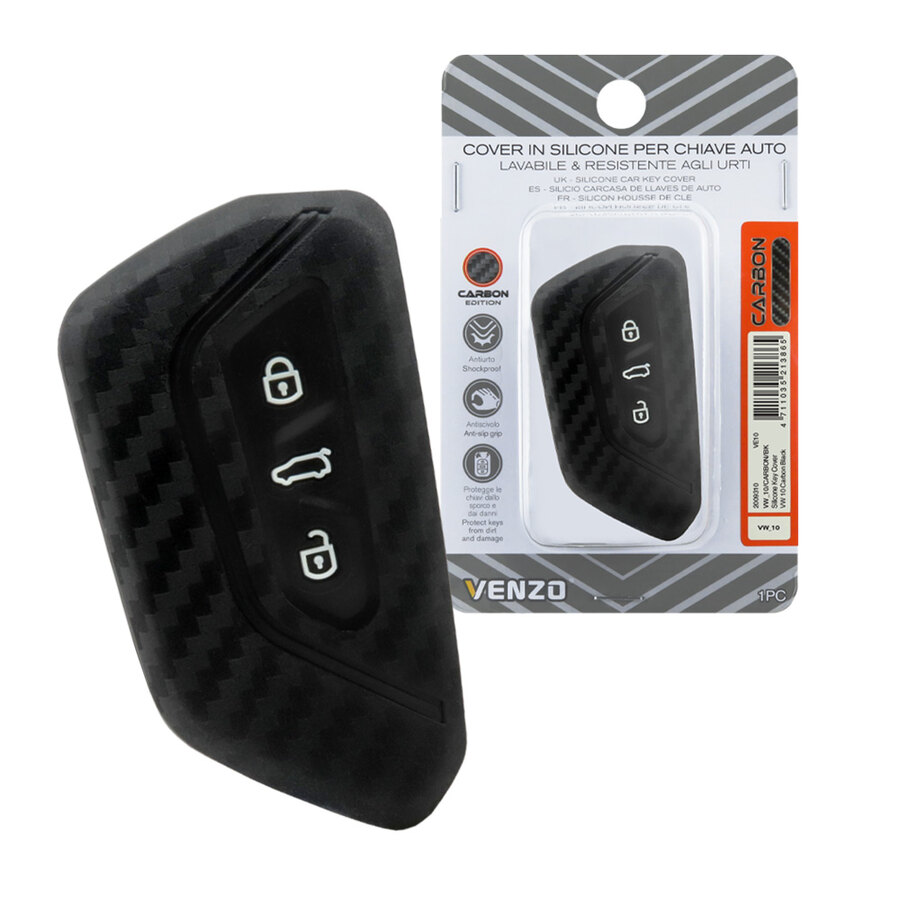 Cover chiave Carbon Edition - VENZO Cupra Formentor, Leon, Seat Ateca, Tarraco, Skoda Octavia, Volkswagen Golf VIII