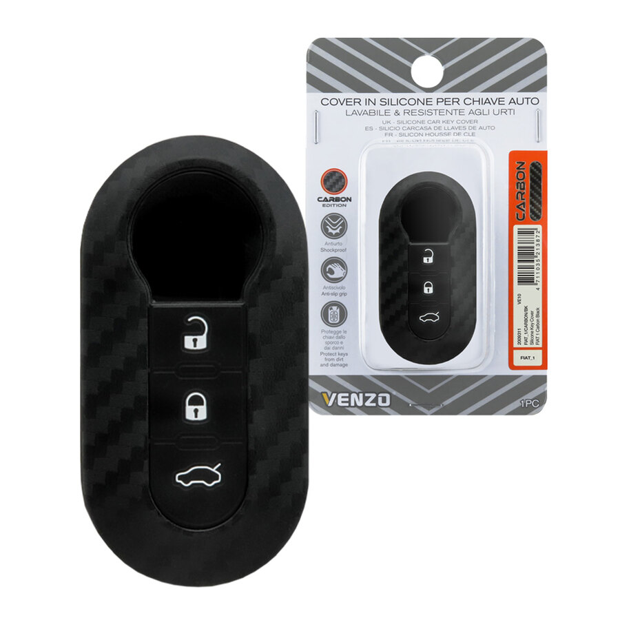 Cover chiave Carbon Edition - VENZO Citroen Jumper, Dodge Ram, Fiat 500, 500L, Bravo, Ducato, Panda, Punto, Lancia Lybra, Musa