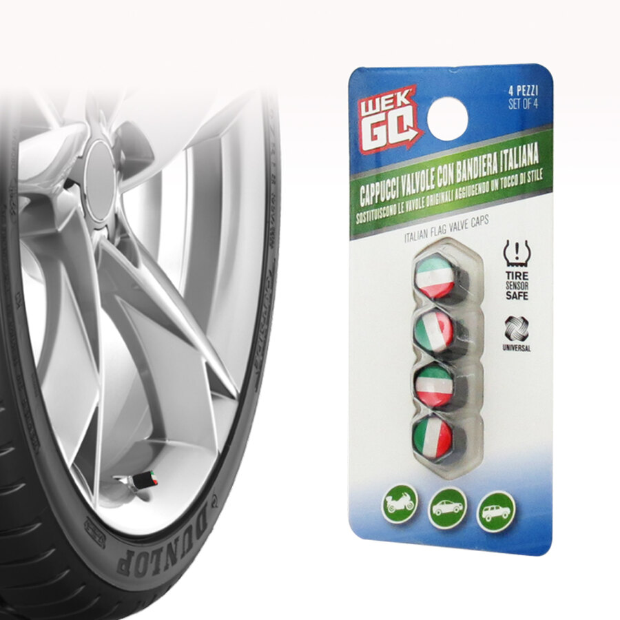 Cappucci valvola Bandiera Italia - WEKGO