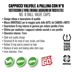 Cappucci valvola Pallina n° 8 - WEKGO