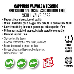 Cappucci valvola Teschio - WEKGO