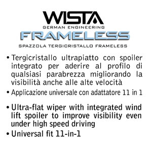 Wish® Universal Premium 26 650 mm / 18 450 mm Set di spazzole tergicristallo anteriore piatto UP26.18.B2 (Golf 7