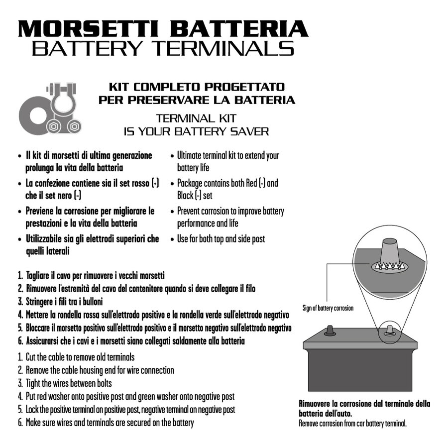 Terminali Morsetti di Batteria, Morsetto per Batteria Auto, Morsetto